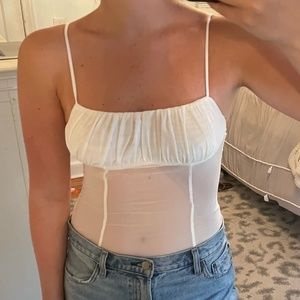 Princess Polly White Mesh Bodysuit